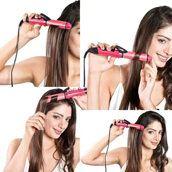 Nova 2 In 1 Hair Curler & Straightener