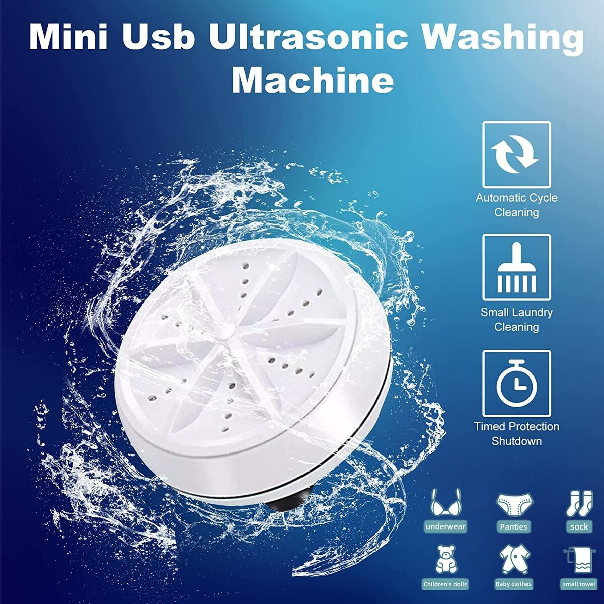 Portable Ultrasonic Mini Washing Machine